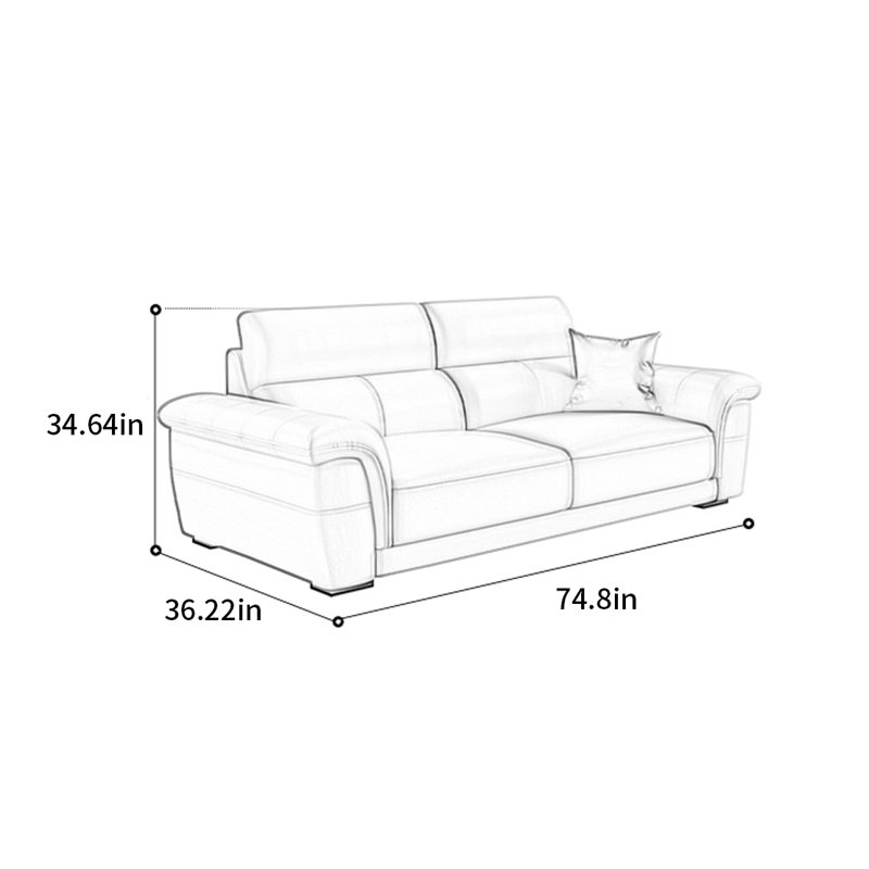 Gleisner, H 34,64 po x l 74,8 po x P 36,22 po