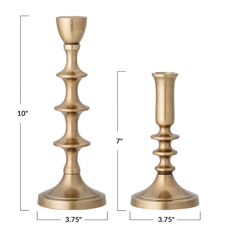 2 Piece Aluminum Tabletop Candlestick Set