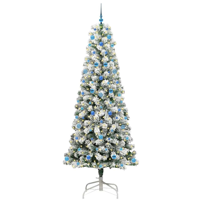 Artificial Hinged Christmas Tree Green and white, 7.87 ft