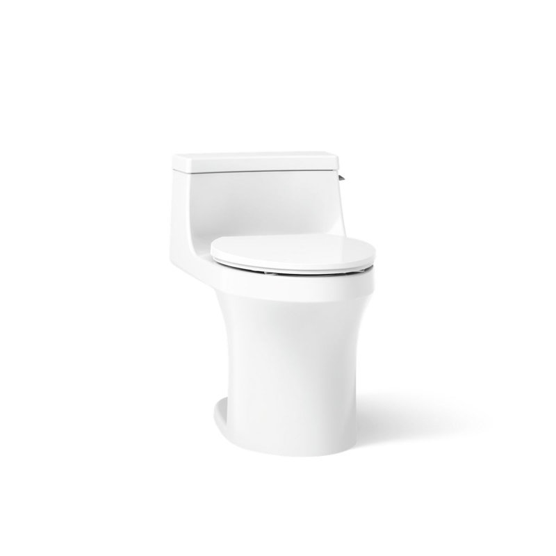 San Souci 1.28 GPF Elongated One-Piece toilet (Seat Included), White, Right-Hand
