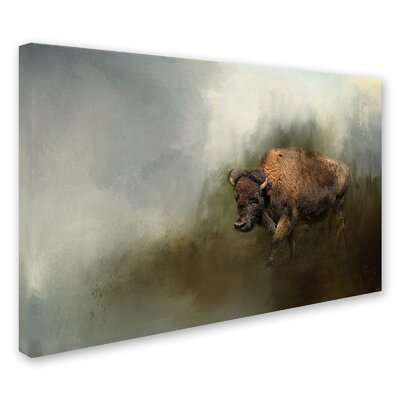 Bison After the Mud Bath' Graphic Art Print on Wrapped Canvas -  Trademark Fine Art, ALI14491-C1219GG
