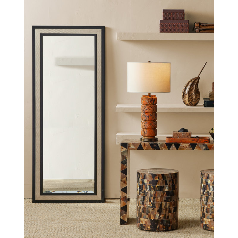Deanna Rectangle Raffia Framed Wall Mirror