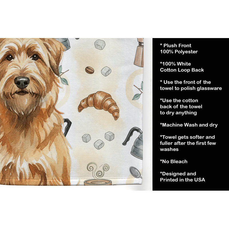 Tawny Briard Coffee Bar Kitchen Towel, Tawny Briard