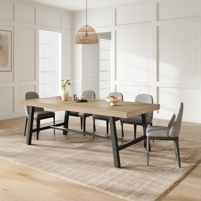 Rustic Industrial Dining Table for 6-8 – 70.87'' Rectangle, Sturdy Metal Legs, Large Wood Top, Modern Farmhouse Kitchen & Dining Room Table, Easy Assembly, Wood 