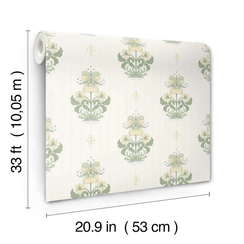Papier peint Gullvie White Pansies, Blanc
