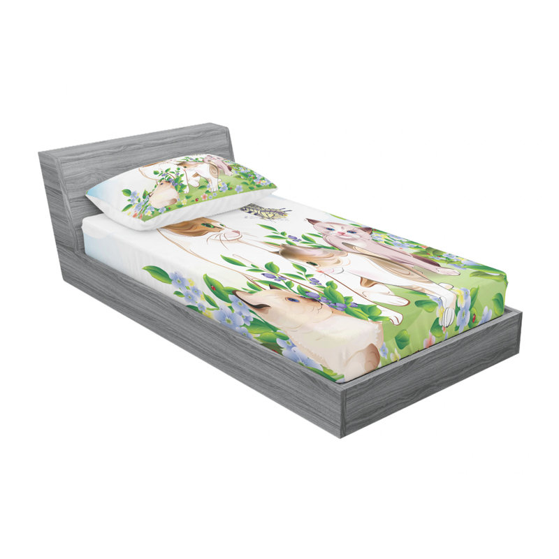 Microfiber Sheet Set, Twin Sheet Set with 1 Pillowcase