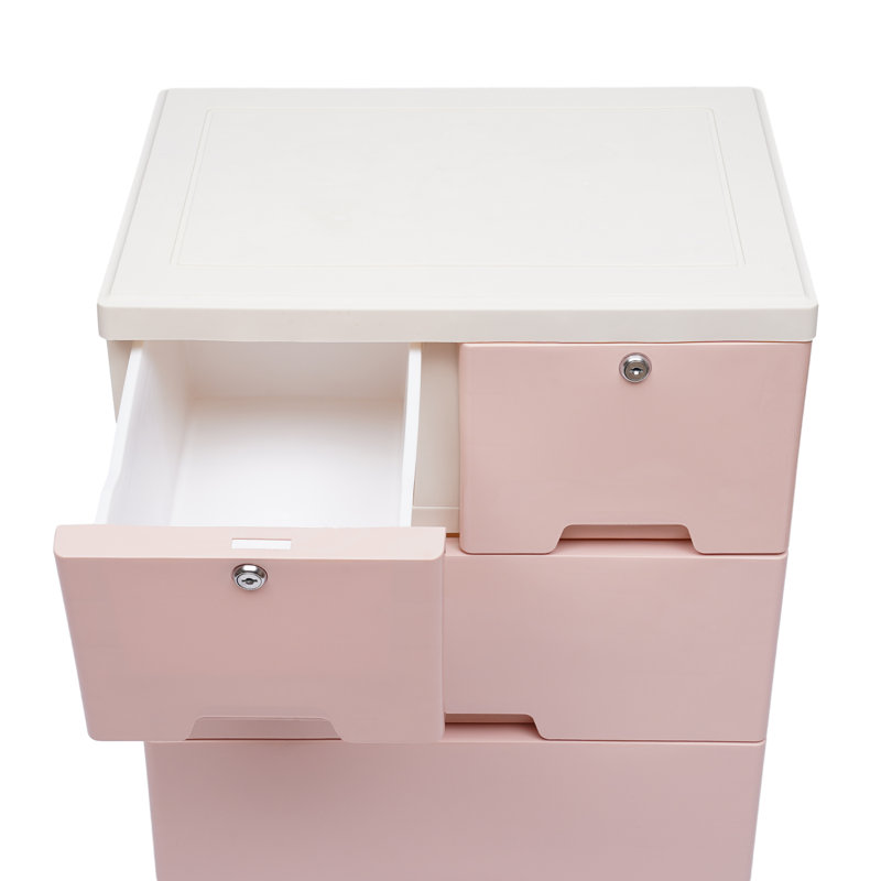 6 Drawer Storage Drawer, Pink