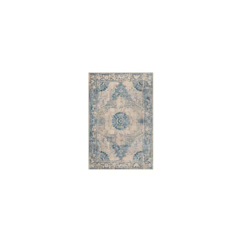 Tapis crème lavable à la machine à motif géométrique vert crème, Sous-tapis carré 3 pi 3 po inclus
