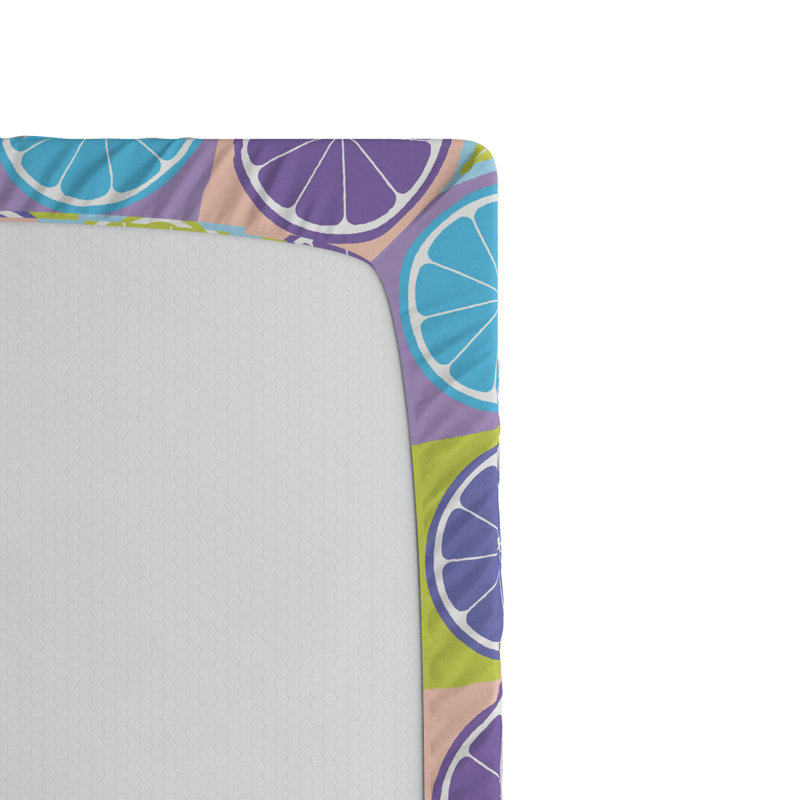 Microfiber Fitted Sheet, Full Fitted Sheet, Blue Geometric