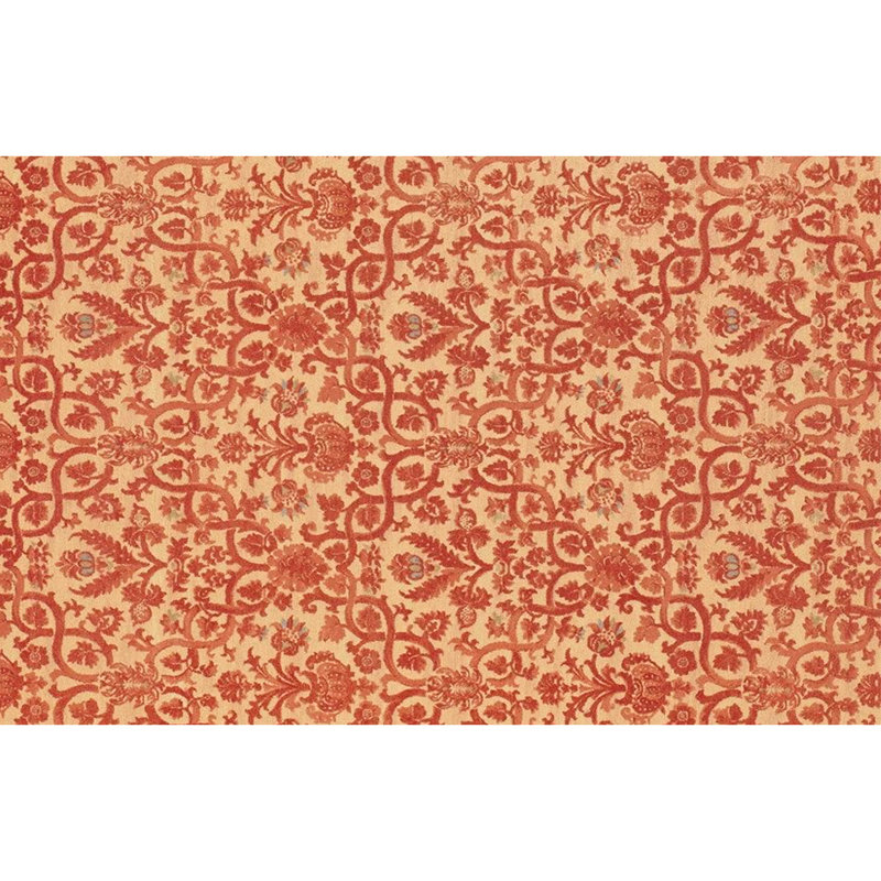 Tapis rouge et ivoire noué à la main de haute qualité