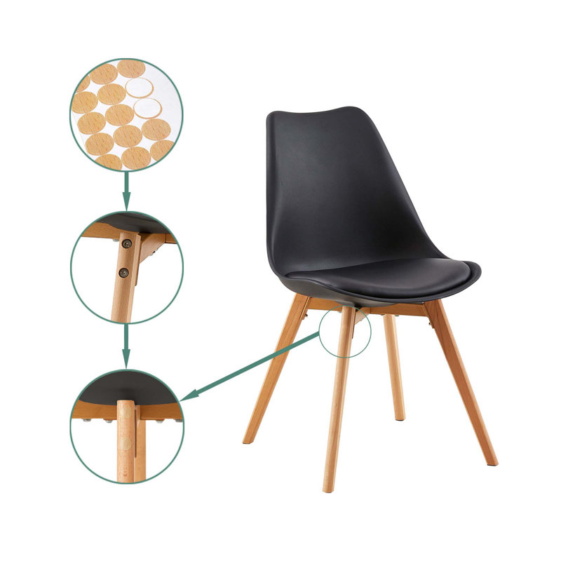 Eilish Upholstered Dining Chair, Black, 6
