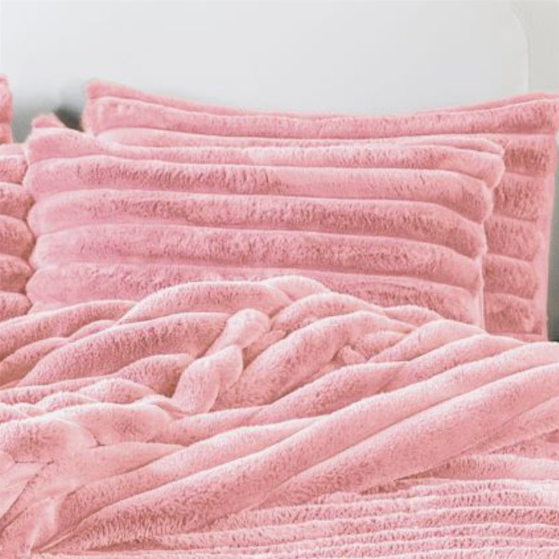 Kampala Hill Big Cord Teddy Blush Duvet Cover Set Bedding Set, Double Duvet Cover  + 2 Standard Pillowcases, Pink