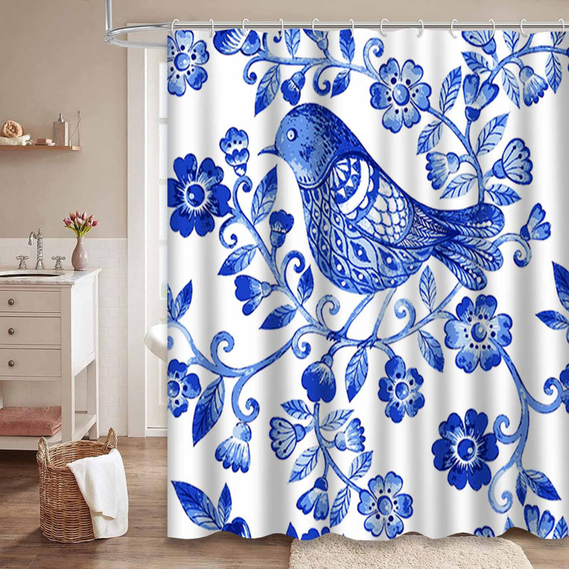 Rideau de douche à 12 crochets Floral, L 72 po x l 72 po