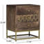 Élégante table de chevet en bois de manguier avec option de rangement moderne et détails en fer
