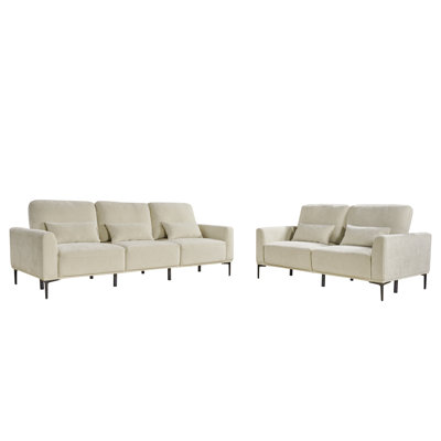 Living Room Sofa Set With Adjustable Backrest,3 Seater Sofa Couch And Loveseat Set