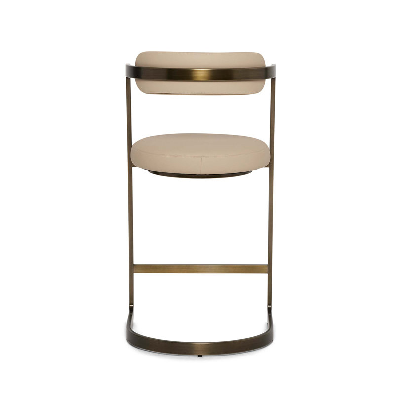 Baldwin Stool, Counter Stool (26" Seat Height), Cream Latte Seat/Antique Bronze Frame