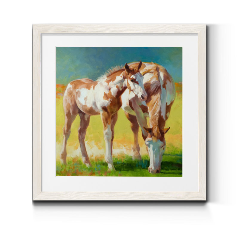 « Driving Horses I », reproduction d’art sur papier, H 17 po x l 17 po x P 1,5 po, Cadre blanc