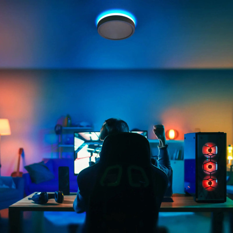 Plafonnier mince avec lumière d'ambiance 12 po KODA