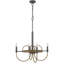 Lustre candélabre 4 lumières, base en bois, bronze et métal gris 24 pouces-125317843-125317844-125317846