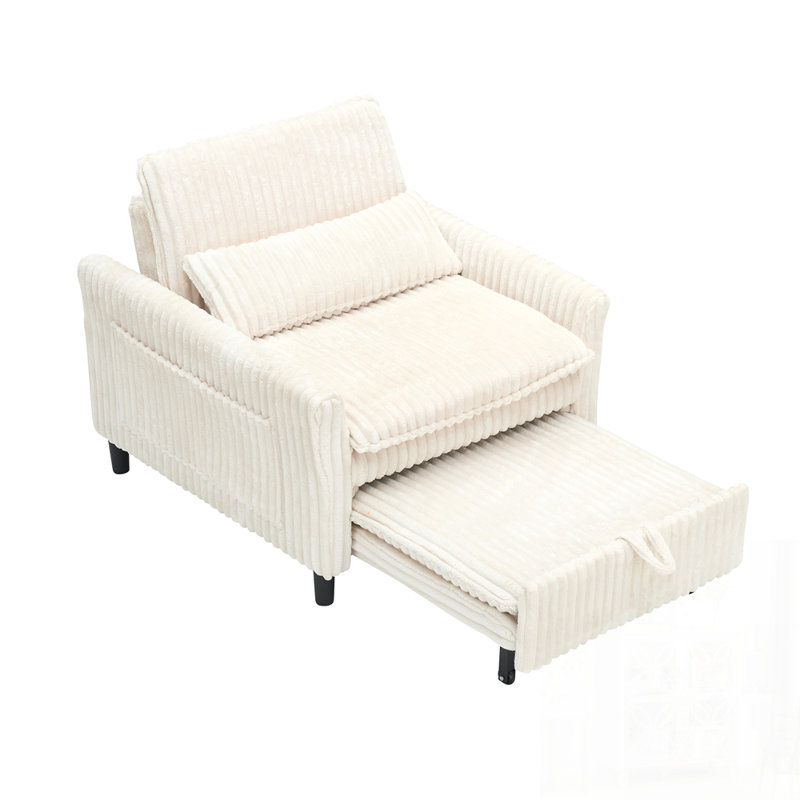 Canapé-lit confortable pour petits appartements, balcons et chambres à coucher avec coussins et sièges moelleux, Beige