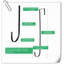 Crochets de 15 pouces pour crochets de couronnes en métal au-dessus de la porte Crochets pratiques en métal pour crochets porte-serviette pour décorations de Noël (noir, 4 pièces)
