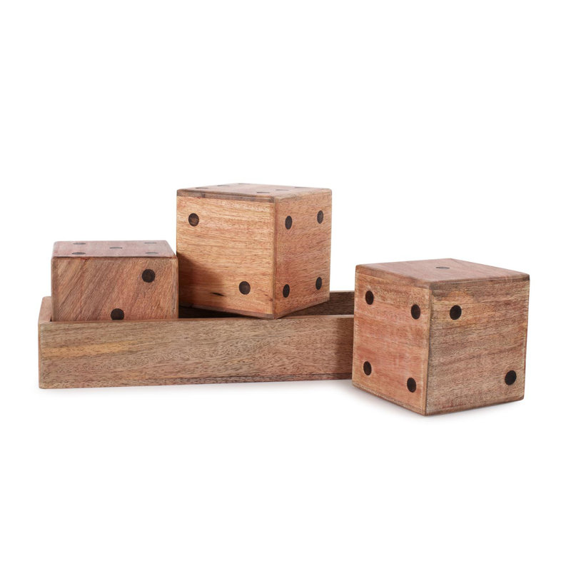 Lady Luck Wooden Dice Set and Tray