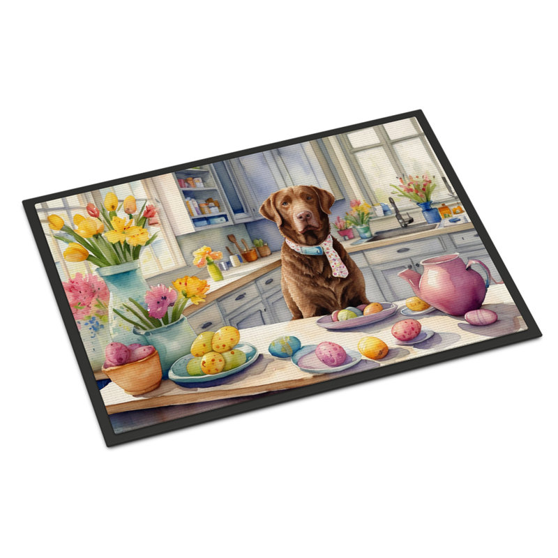 Decorating Easter Chesapeake Bay Retriever Doormat, 18" W x 27" L