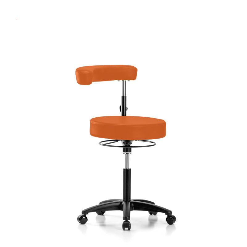 Tabouret à hauteur réglable Nama, H 39 po x l 24 po x P 24 po, Vinyl Orange Kist