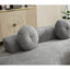 Canapé incurvé moderne de 268 cm (105,5 po), 3 places avec 2 oreillers, gris, aucun assemblage requis, garni de mousse, velours côtelé pointu, spacieux et confortable, style minimaliste gris, garni pour un confort optimal