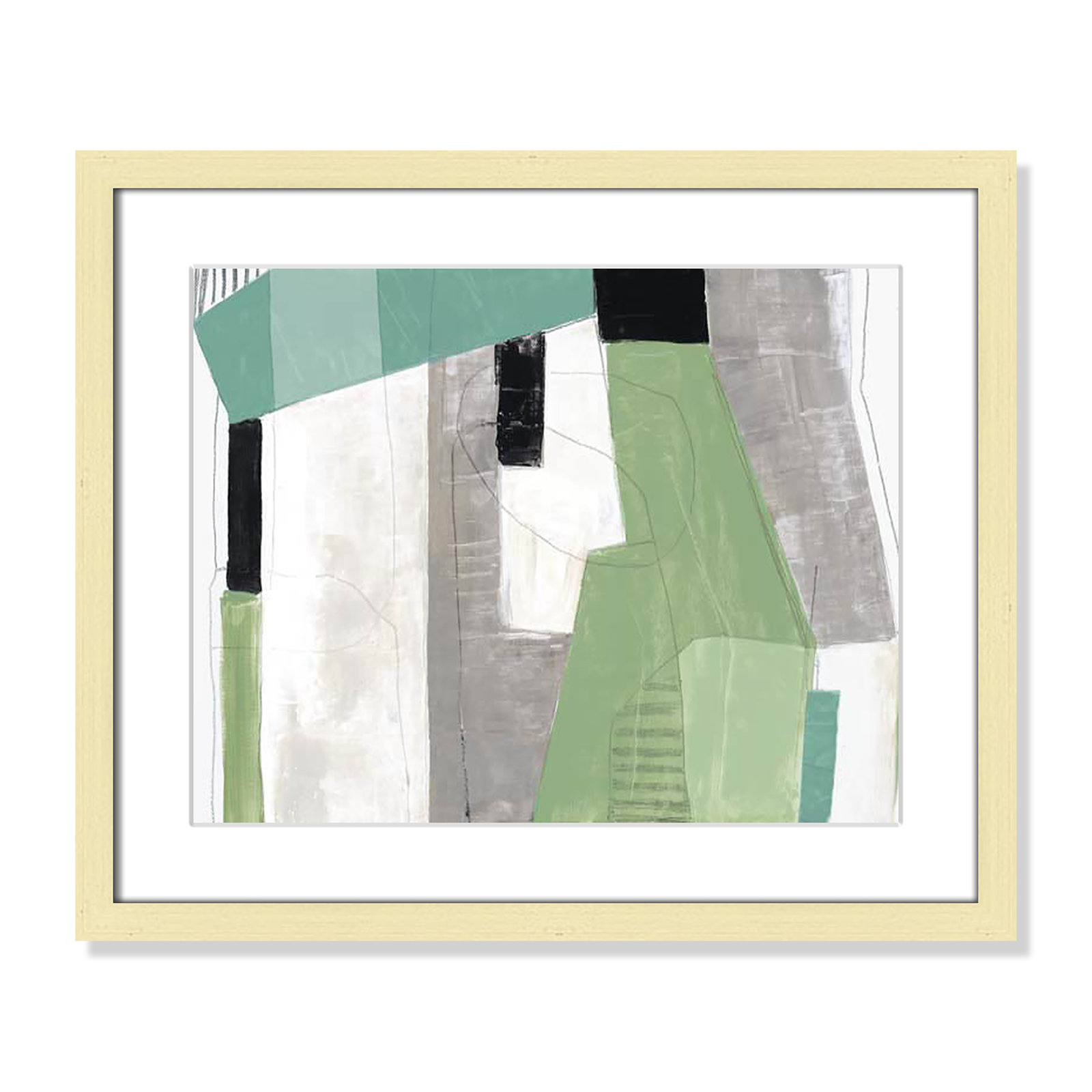 Evergreen Essence by Tom Reeves, White, 16" H x 19" W x 1.25" D, Gold Box Frame - Matted Fine Art Paper Print