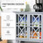 Buffet, armoire de rangement pour la cuisine, armoire d'appoint avec portes à double chantournage et poignées en métal pour le salon