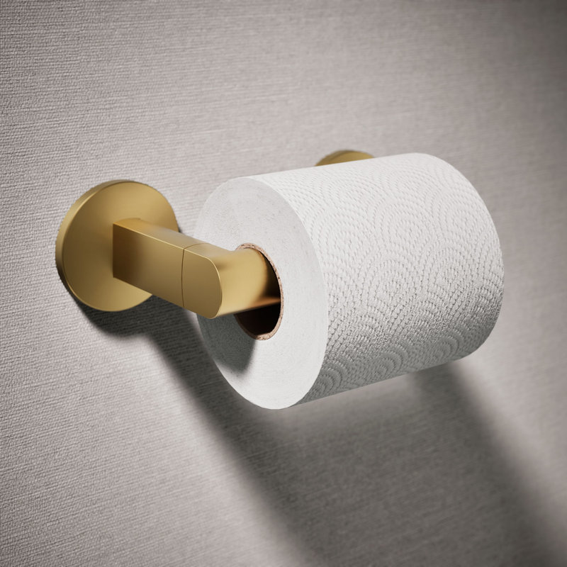 Components Pivoting Toilet Tissue Holder, Vibrant Brushed Moderne Brass