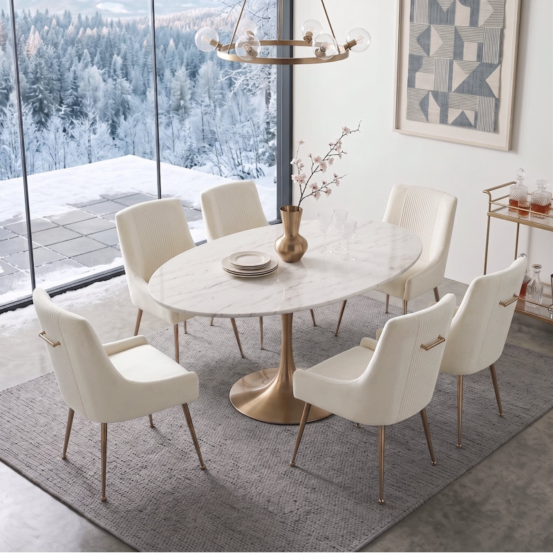 Chaise d'appoint Elian, Beige, 6