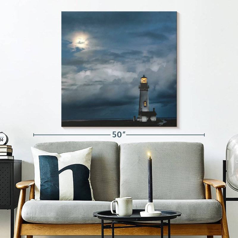 Phare au clair de lune, H 33 po x l 33 po
