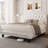 Full Upholstered Bed Frame with Headboard, Button Tufted Linen Bed Base, Platform Bed with Wood Slat, Heavy Duty, Easy Assembly, No Box Spring Needed, White-1760463007-1760463001