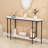 42" 2-Tier Faux Marble Console Table, Narrow Entryway Sofa Table with Metal Frame for Small Spaces-745386766