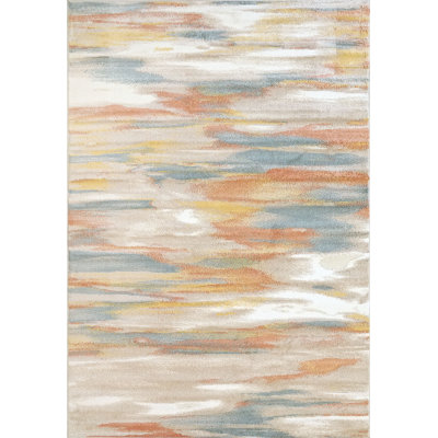 Tapis orange / ivoire / bleu Aloizas