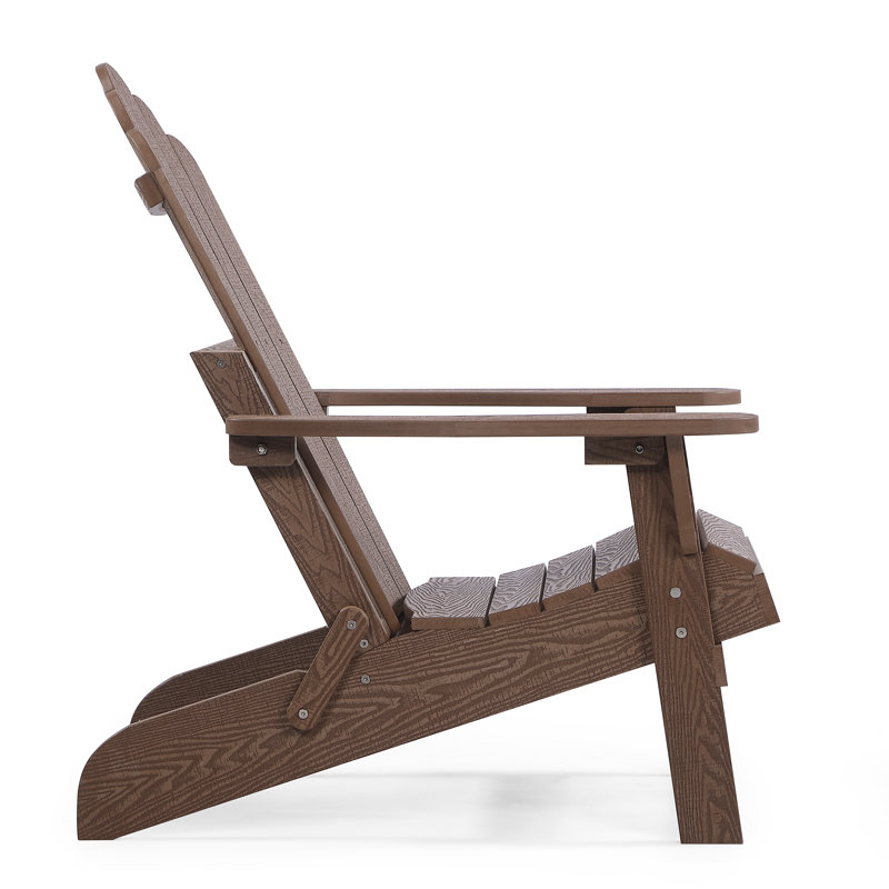 Chaise Adirondack pliante en plastique Henninger, Chêne brun foncé
