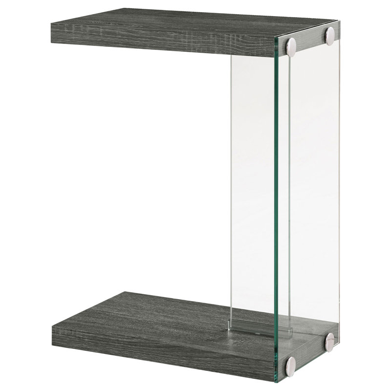 Table d'appoint en bois d'ingénierie gris Sampson