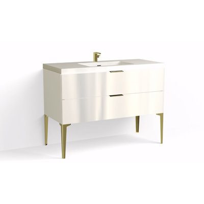 Avila 48" W Freestanding Single Bathroom Vanity with Dean Leg