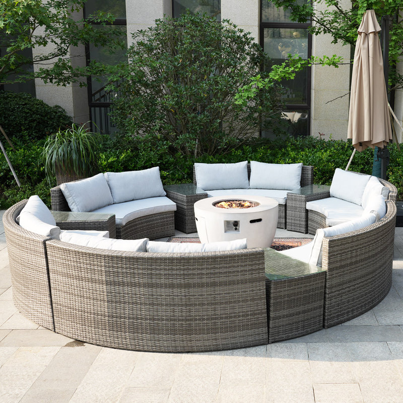 12 - Person Patio Conversation Set with Cushions