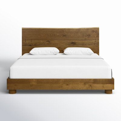 Cortina Live Edge Rectangular Headboard Solid Oak Wood Bed