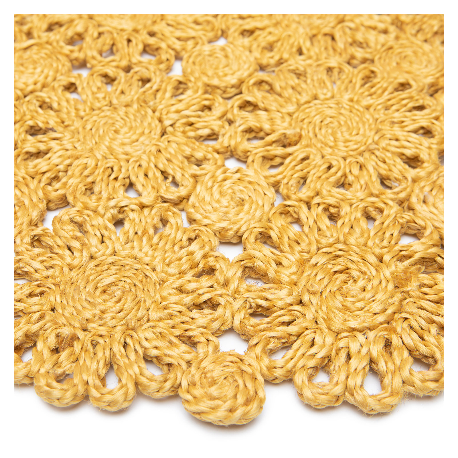 Bladwell Jute Round Placemat, Mustard