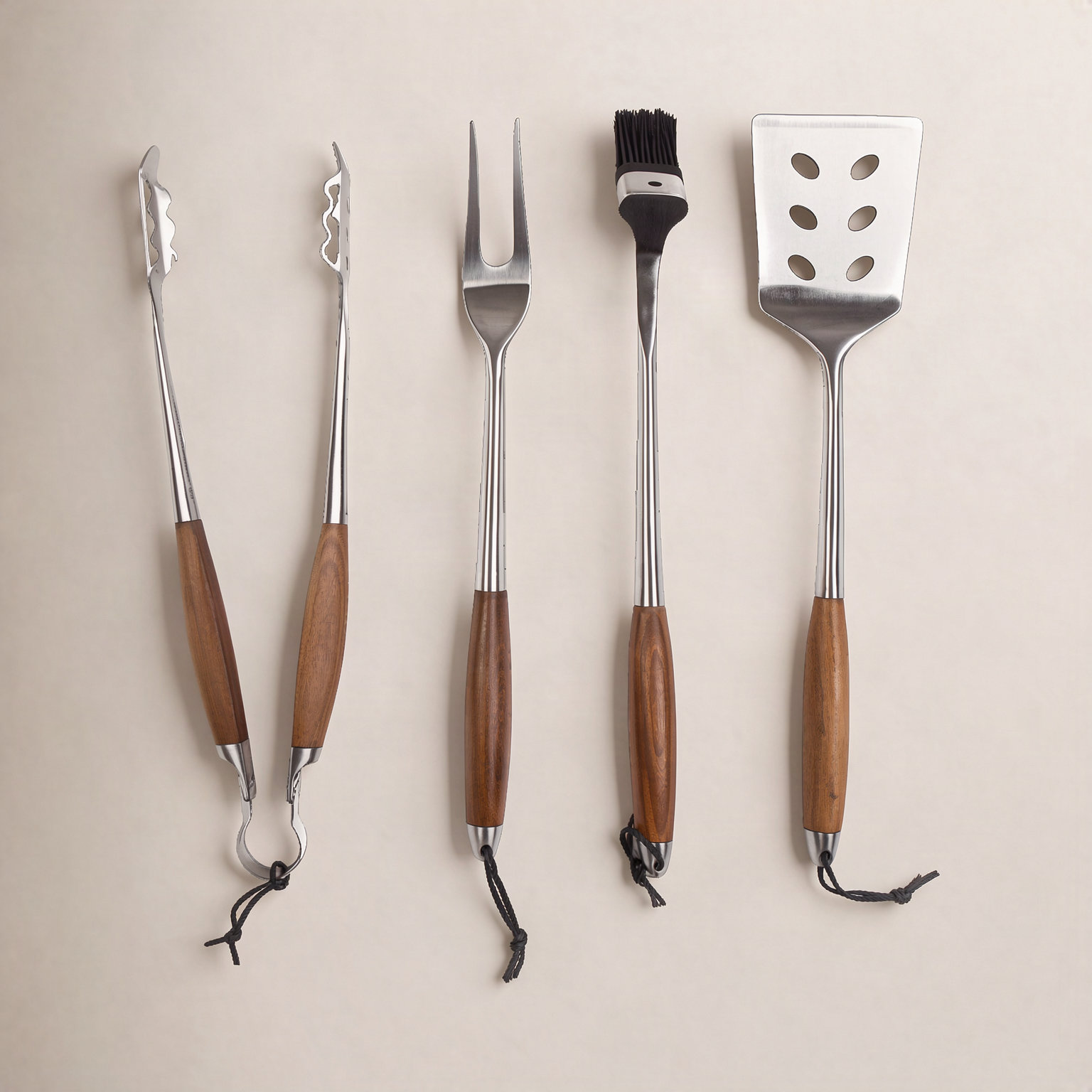 The BBQ Collection Teak 4-Piece Grill Set