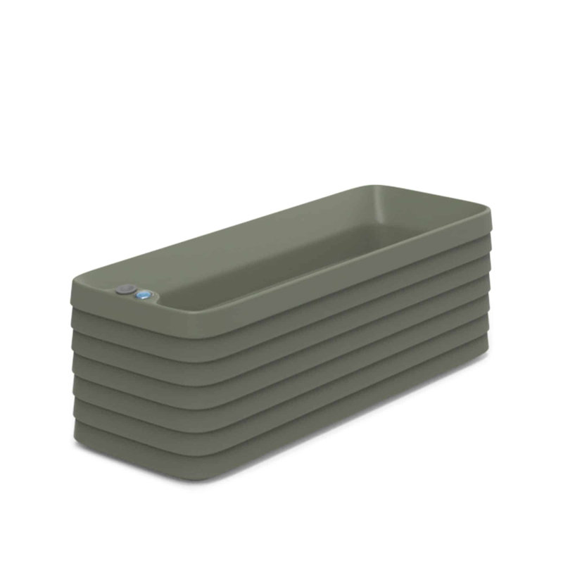 Slat TruDrop Self Watering Window Box Planter, Green, 12'' H x 35'' W x 13'' D