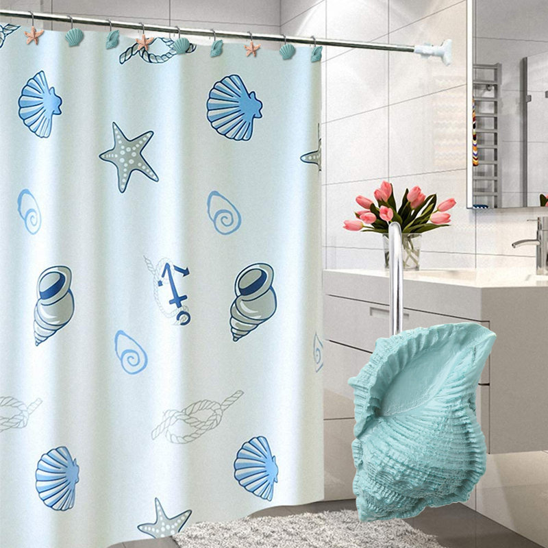 12 crochets de rideau de douche 12 pièces, Bleu