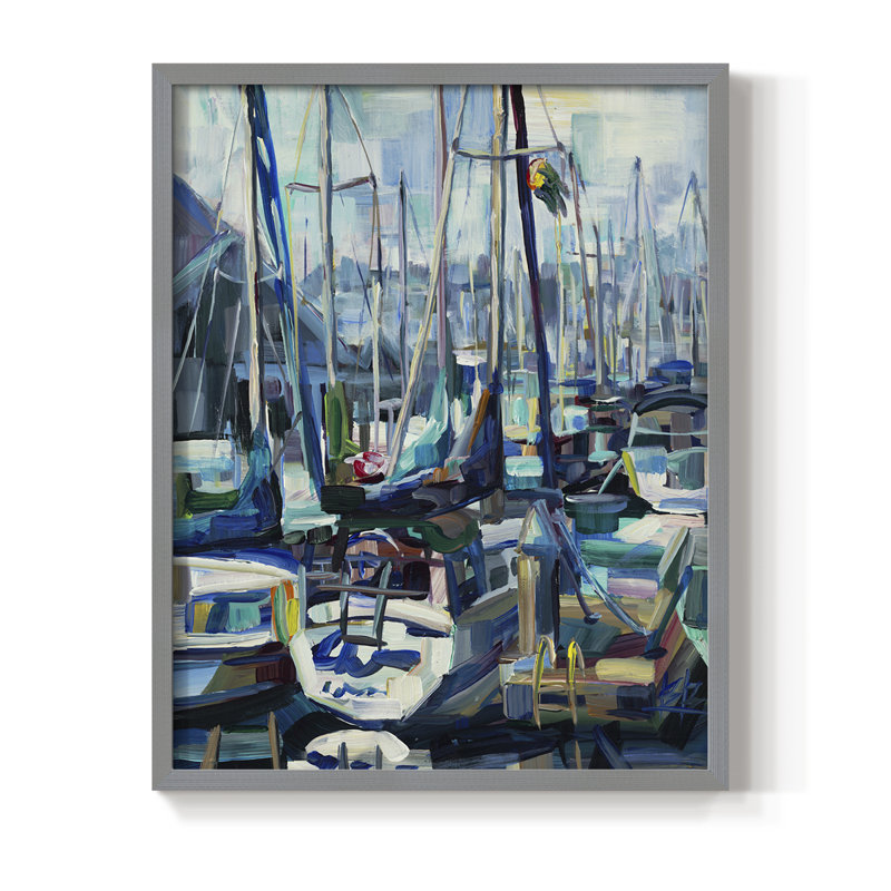Edmonds Marina Framed Print - Solid Wood