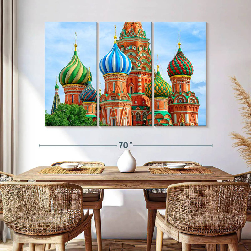 Cathédrale Saint-Basile à Moscou, H 42 po x l 65 po