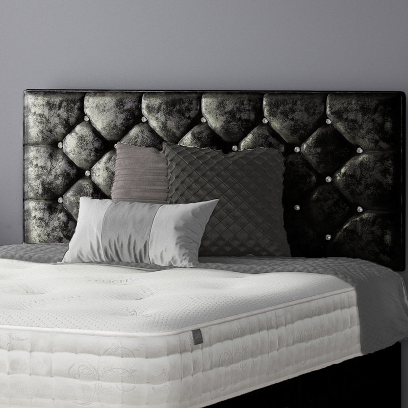 Farallones Upholstered Headboard, Double (4'6), Black