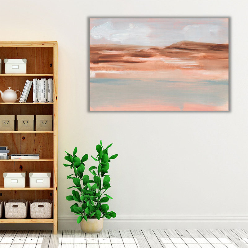 «Brown Desert», art mural abstrait sur toile, grandes impressions impressionnistes pour le couloir | Desert Haze II